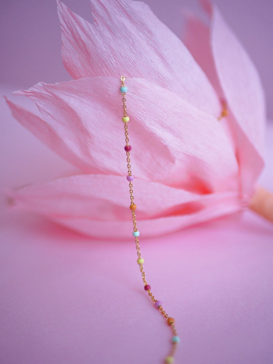 Enamel Lola Rainbow armbånd - Guld - Bahne